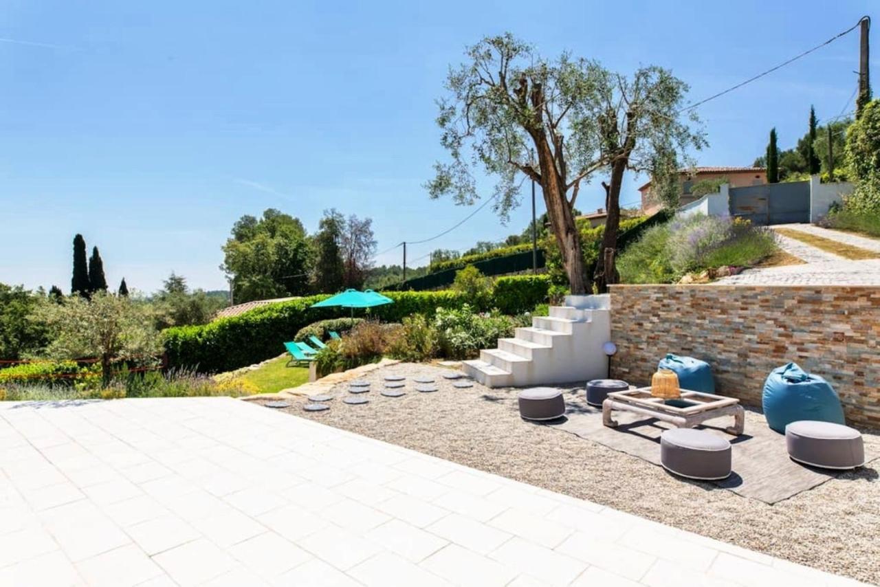 Le Rouret Cote D'Azur, Villa New Gold Dream With Heated And Privat Pool, Sea View מראה חיצוני תמונה