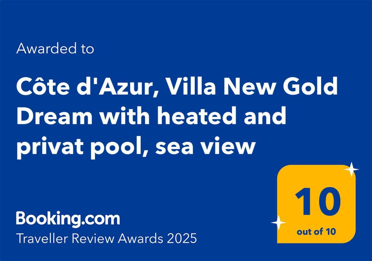Le Rouret Cote D'Azur, Villa New Gold Dream With Heated And Privat Pool, Sea View מראה חיצוני תמונה
